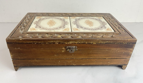 Vintage carved wooden jewelry