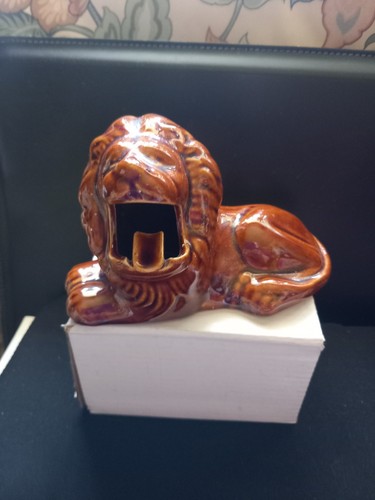 Pottery lion ashtray - pottery,