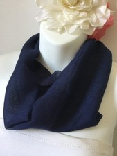 Navy plain viscose scarf - navy,