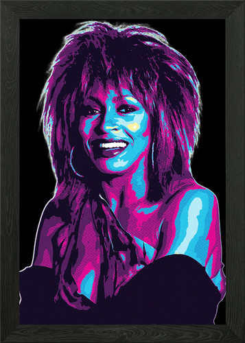 Tina turner retro art framed - turner,
