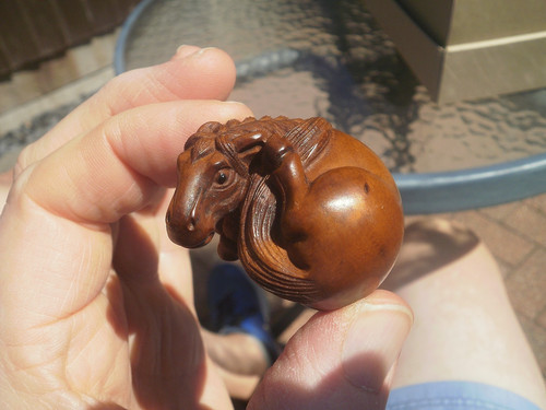Hand carved wood - wood, netsuke