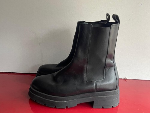 Women black leather pull - black,