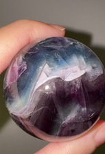 *discount-flaws* Natural Fluorite Sphere with Rainbow Inclusion 4.6cm / S08
