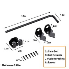 Cane bolt gate drop - bolt, rod