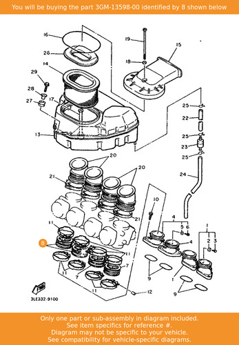 Yamaha joint carburetor 4 - joint,,