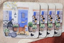 Alex Clark Cats Chorus Coasters X4 NEW 
