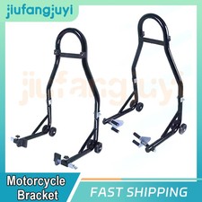 1 Pair Motorcycle Motorbike Front fork & Rear Wheel Vee Paddock Stand Set 