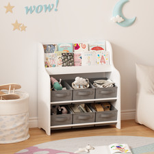 Kids Bookshelf with 6 Fabric