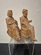 Atelier M. Guy Wood Carved Old Man And Woman in Rocking Chair- Made In CDA. (D5)