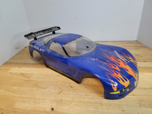 Chevy corvette blue flames - corvette, blue,