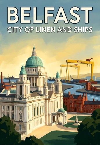Travel poster belfast northern - travel,
