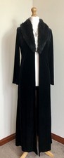 Y2K long maxi tailored velvet Opera Occasion coat fur collar size 10