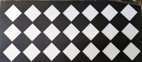 Checkered booth facade - dj,