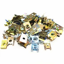 U-Type Gasket Car Interior Door Panels Fastener Fixed Screw Clips U-Nuts 100Pcs