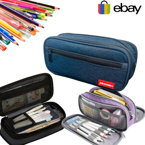Large double zip fabric pencil - zip,