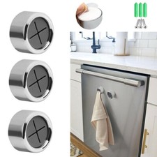 3x Push-in Tea Towel Holder Self Adhesive Wash Cloth Hook Clips Wall Mounted