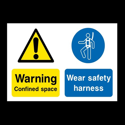 Confined space plastic sign - confined, or