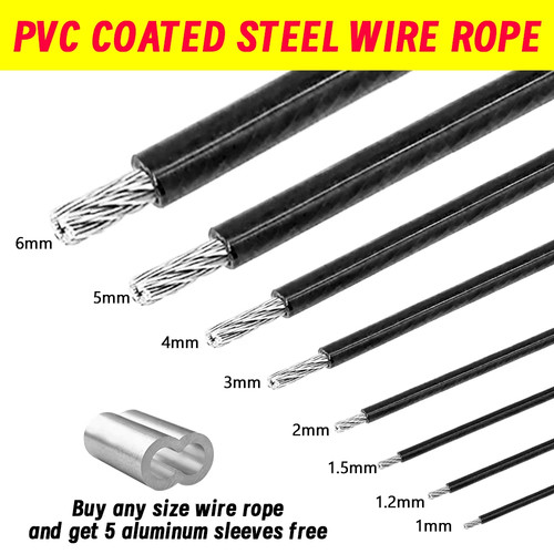 Black pvc coated stainless - black,