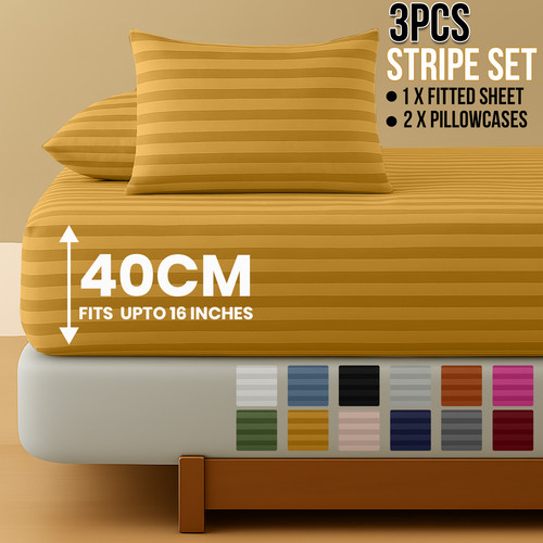 40cm stripe fitted - fitted, with