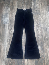 Zara Blue Cord High Rise Flare Trousers XS trf Collection Vintage Style