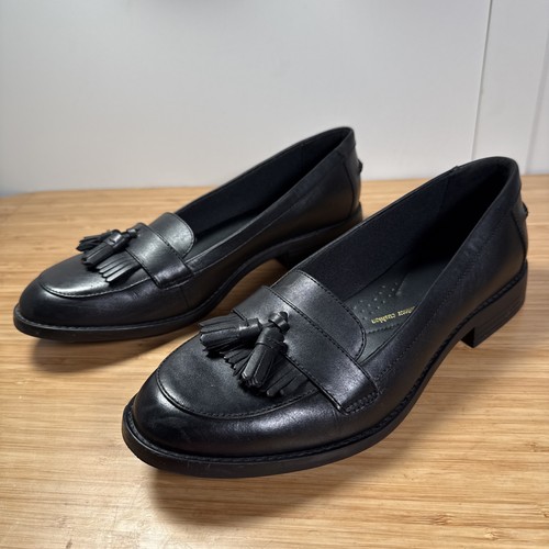 Clarks black leather loafers - clarks,