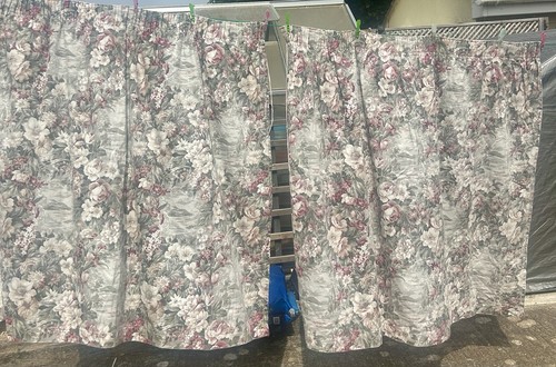 Vintage chintz curtain panels - chintz,