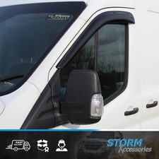 2PC DARK WIND DEFLECTORS VISORS FOR FORD TRANSIT VAN MK8 2014 ONWARDS
