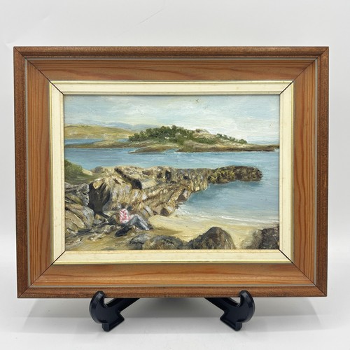 Vintage original framed beach - framed,