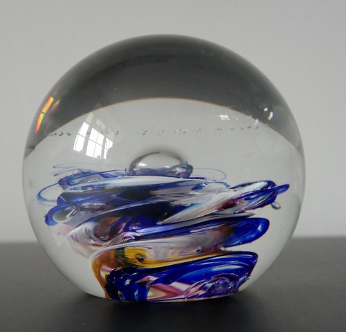 Selkirk glass blue - selkirk, paperweight