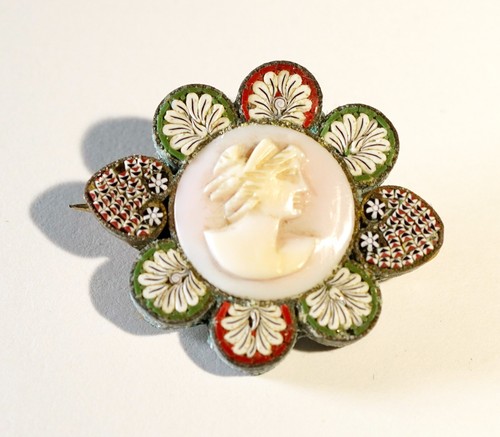 Antique micro mosaic cameo - mosaic,