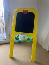 Chad Valley Kids Folding Double Sided Magnetic Drawing Board Easel Colour Chalk