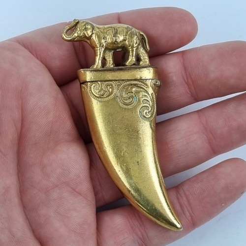 Vintage gilt brass match - gilt,