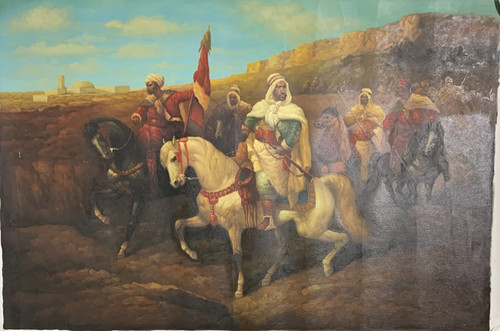 Large hand painted oil - hand,