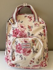 Cath Kidston Vintage Cream Rose Oil Cloth Backpack + laptop section. GOOD