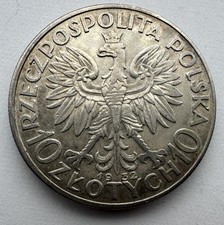 Poland Silver Coin Polonia 1932 Polonia 10 Zlotych Coin lot 1