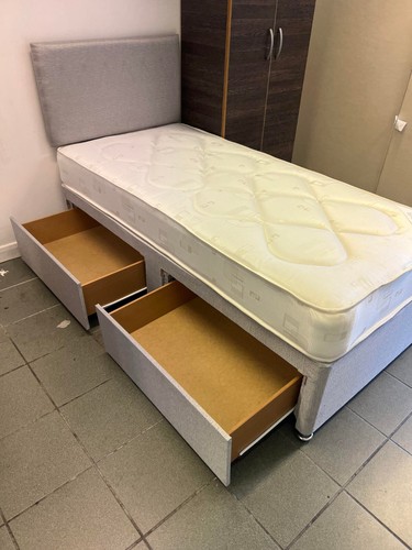 2ft6 3ft grey divan - grey, size
