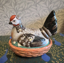 Victorian C1850 HEN Tureen & Cover Staffordshire Pearlware Pottery ~ MINIATURE