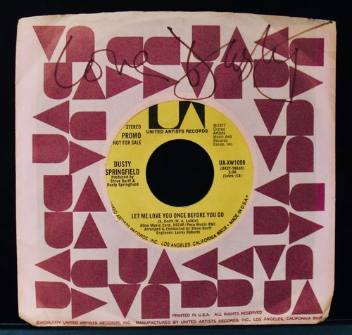 Dusty springfield signed - springfield~signed, let
