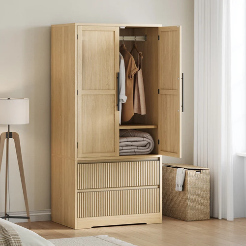 Garvee wooden armoire - wooden, 2