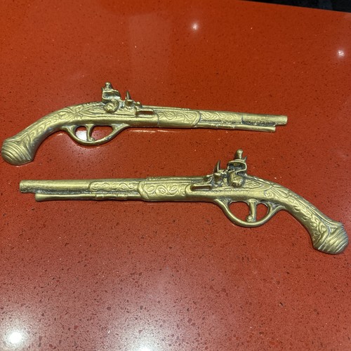 Vintage solid brass flintlock - vintage,