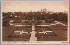 YORK - North Yorkshire Minster & Hotel Gardens Postcard Posted 1940