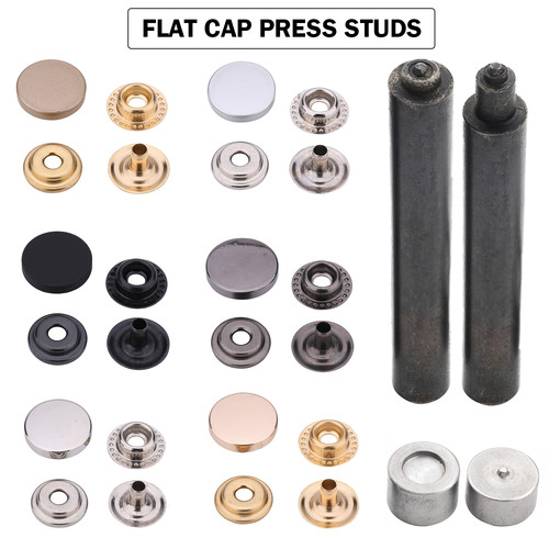 Flat cap press - flat, snap