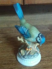 QUALITY MARURI PORCELAIN BLUETIT BIRD on BASE 6" (15cm) alfretto 