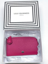 Lulu Guinness leather Raspberry Pink Leah wallet card holder purse new & boxed