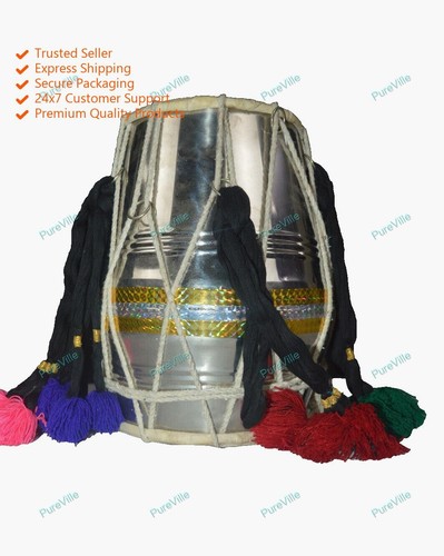 Steel mini dholak - steel, traditional