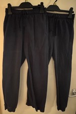 2 x 10-11 Years Boys F & F (Tesco) Navy Blue Jogging Bottoms In Good Condition