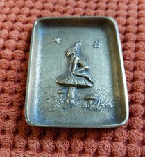 Vintage 1930s Brass Pixie Mushroom Elf Trinket Dish Brass Collectable Dish.