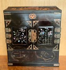 Japanese Meiji (1868-1912) Lacquer and Mother of Pearl Jewellery Cabinet.