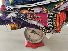 #22 - 1kg Job lot of African Print Fabric - Various Designs and Various Lengths