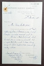 1941 Southern Railway Company Chislehurst Stock Transfer Office Letter